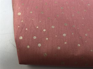 Poplin - rosa med guld glitter prikker